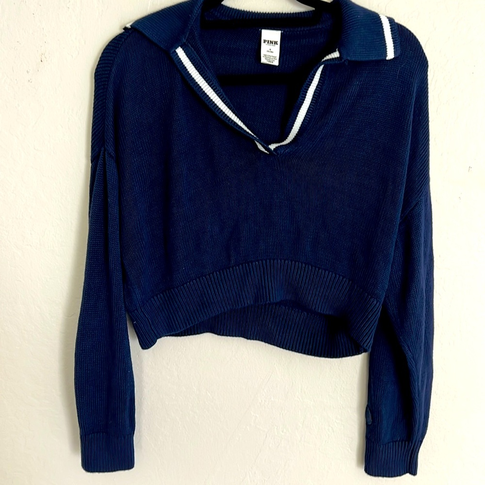 Pink Cropped Sweater (M)